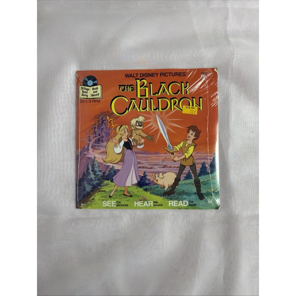 Disney's The Black Cauldron Book & Record Read-Along Picture Book HTF Record